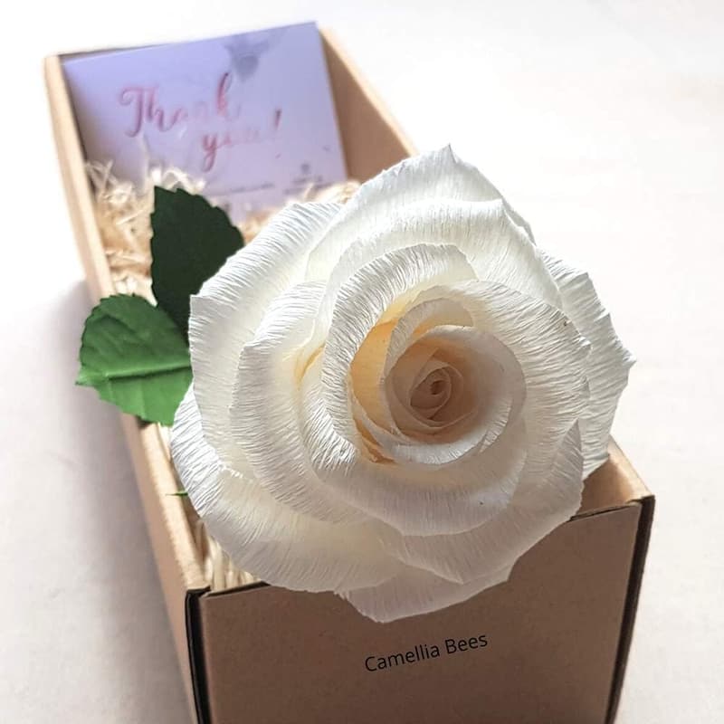1st Anniversary Handmade Paper Rose Box Gift for Couples