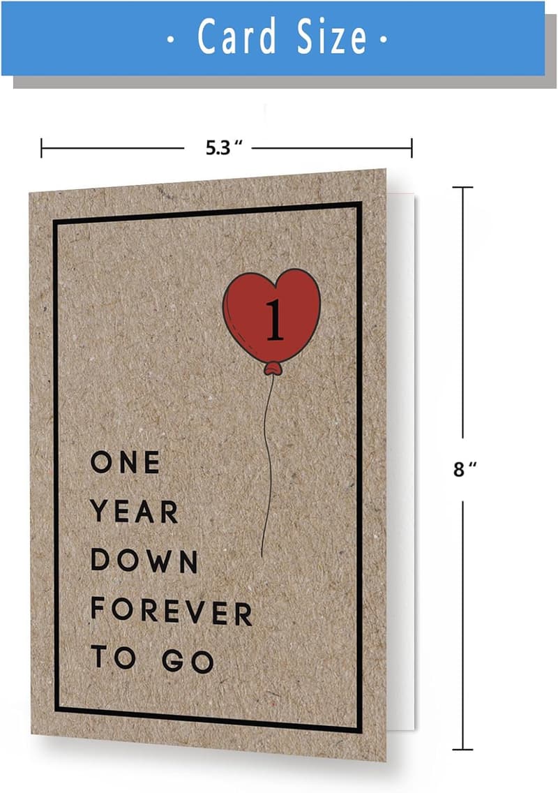 First Anniversary Funny Card for Couples - One Year Down!