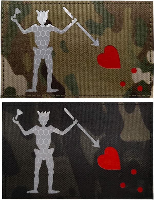 Blackbeard Pirate Flag IR Reflective Tactical Patch