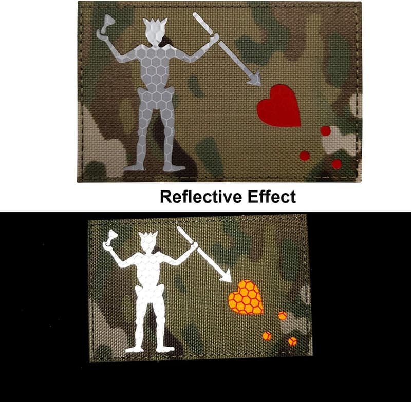 Blackbeard Pirate Flag IR Reflective Tactical Patch