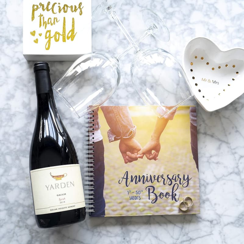 Wedding Memory Book: Hardcover Journal for Anniversaries 1-50