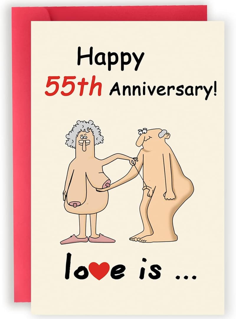 55th Wedding Anniversary Card for Couples - Funny Design