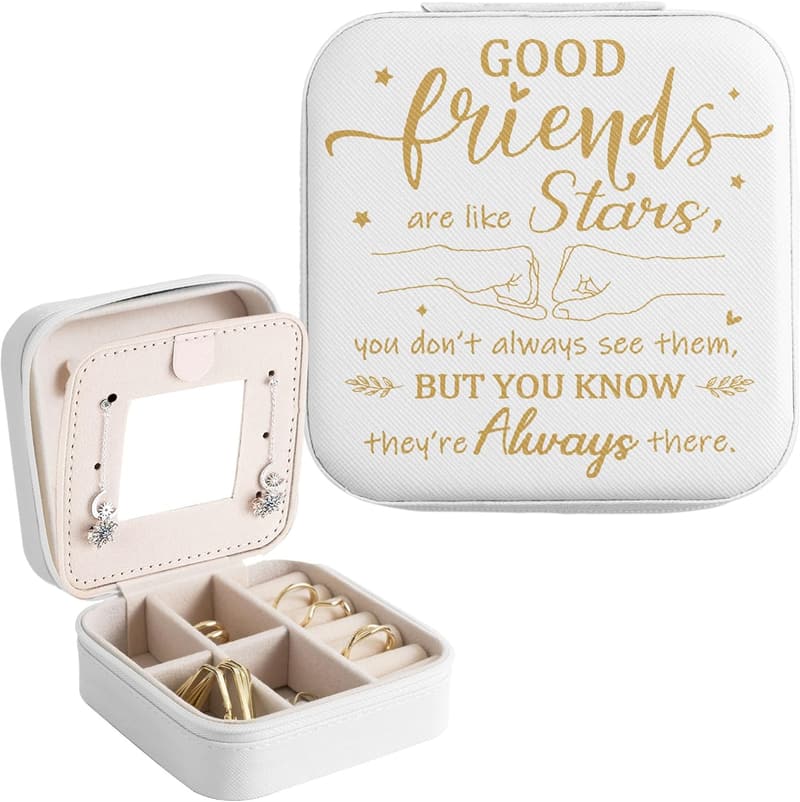 Friendship Jewelry Organizer - Portable Leather Case for Women