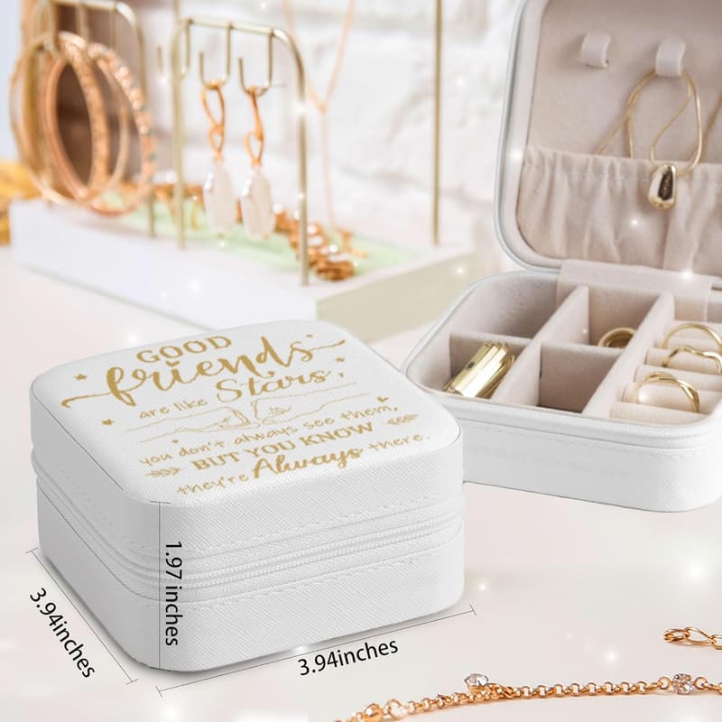 Friendship Jewelry Organizer - Portable Leather Case for Women