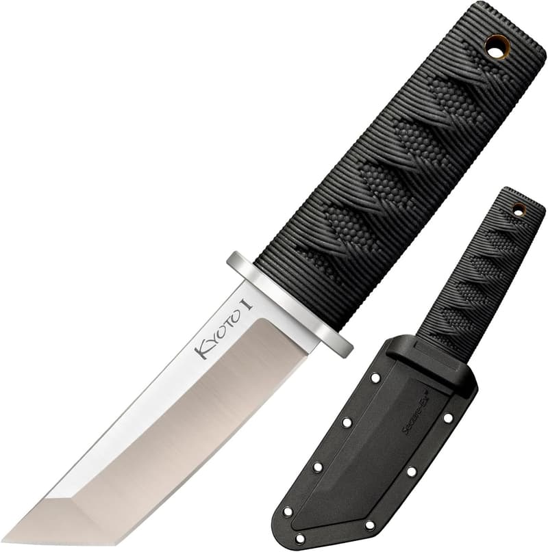Kyoto Fixed Blade Tanto Knife with 8Cr13MoV Steel and Sheath