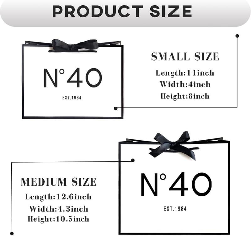 40th Birthday Shopping Tote Bag for Women - Keepsake Gift