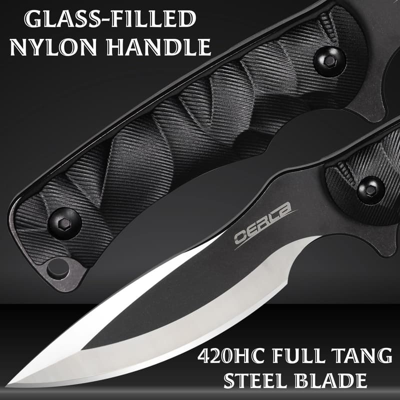 OERLA Outdoor Survival Knife with Kydex Sheath and Belt Clip