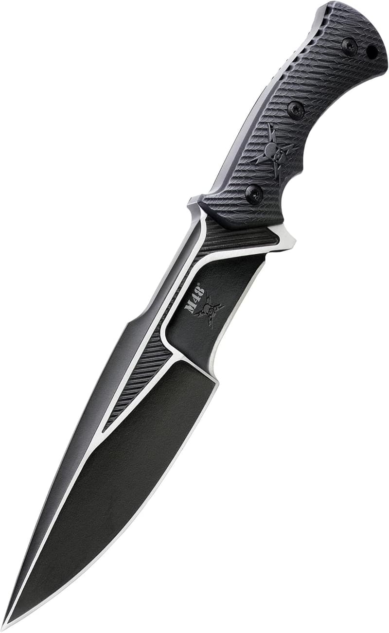 Tactical Combat Knife with Sheath - Stainless Steel, 13.5”