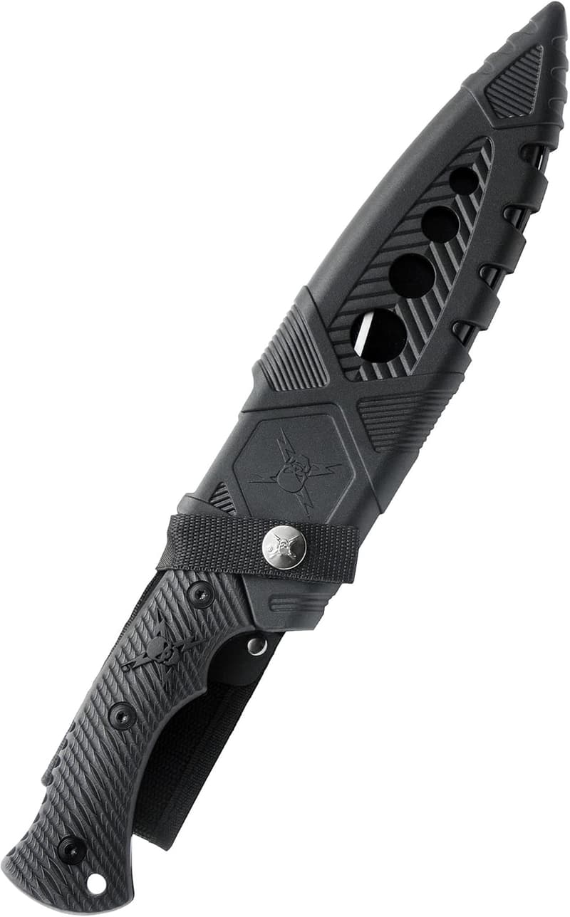 Tactical Combat Knife with Sheath - Stainless Steel, 13.5”