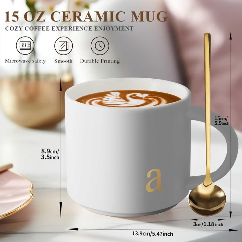 Anniversary Monogrammed Ceramic Coffee Mug for Her