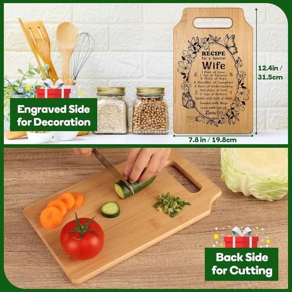 Personalized Bamboo Cutting Board for Wife on Mother's Day