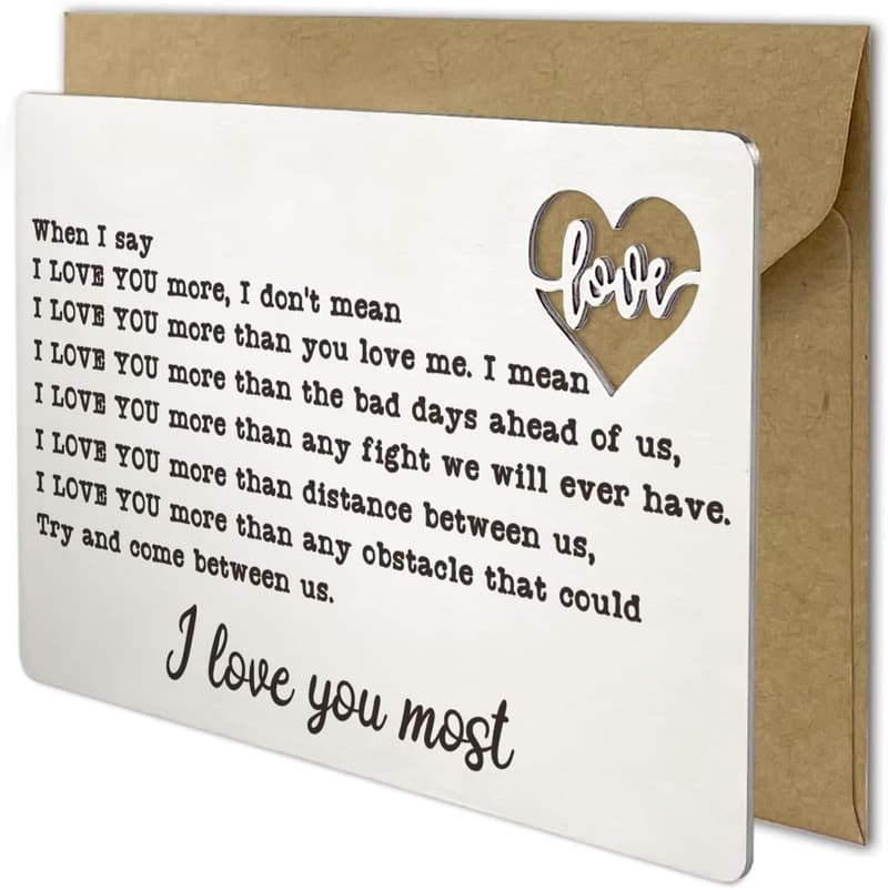 Engraved Wallet Card Insert for Husband - Romantic Anniversary Gift