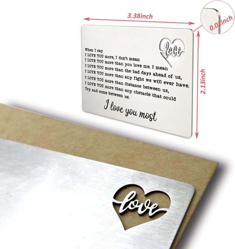 Engraved Wallet Card Insert for Husband - Romantic Anniversary Gift