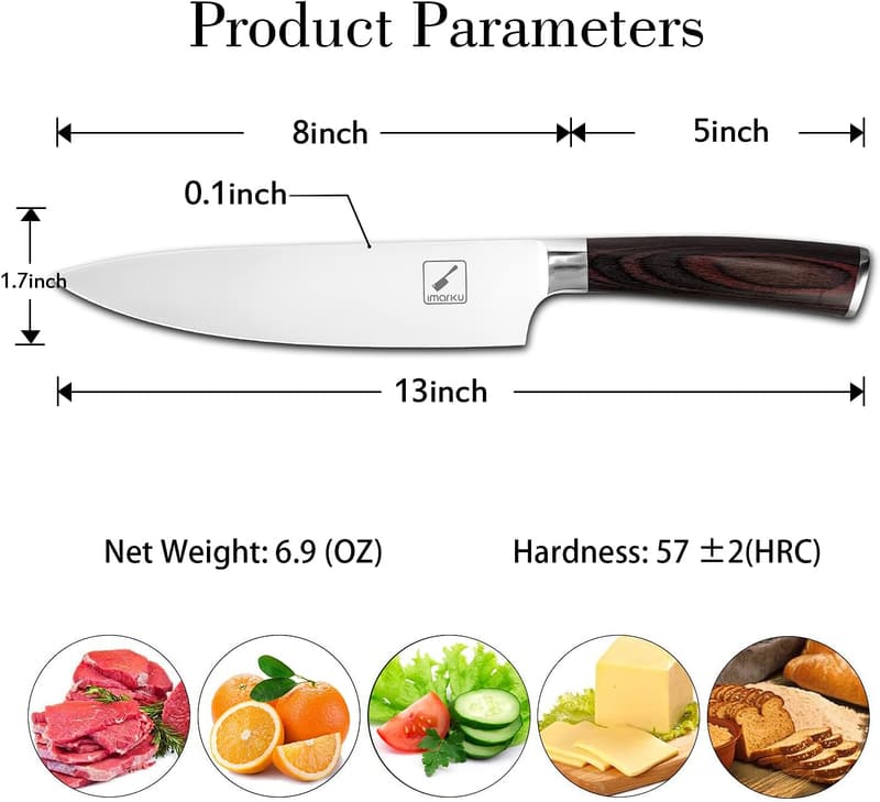 8-Inch Japanese Chef Knife - Premium Gift Box for Home Cooks