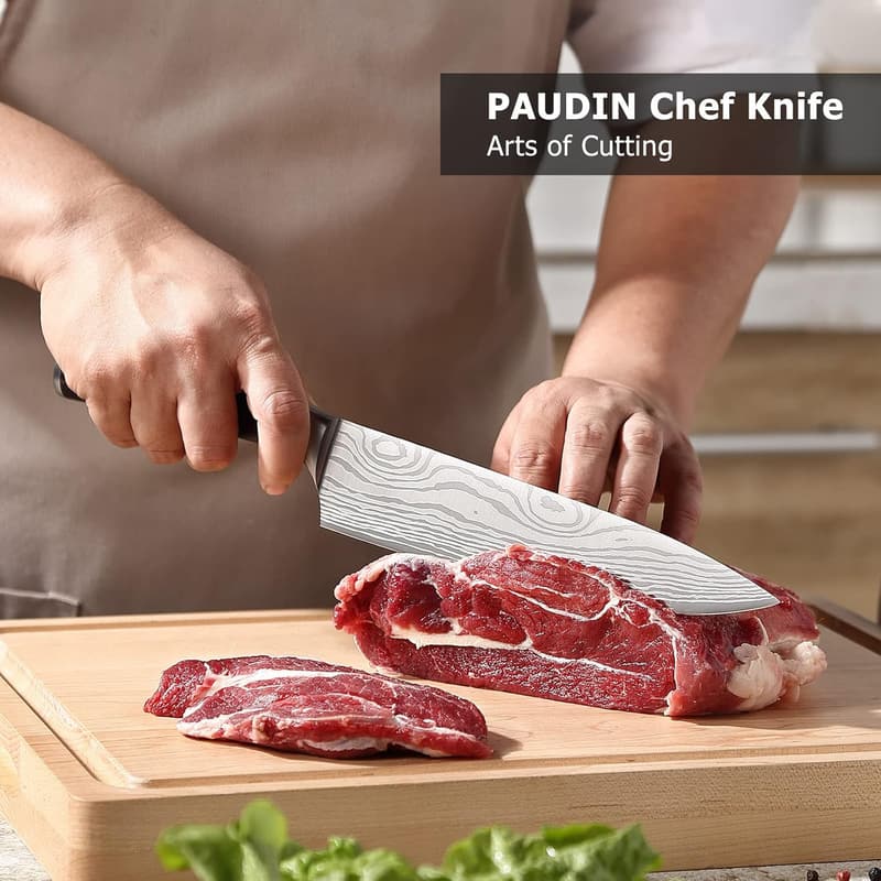 8-Inch High Carbon Chef Knife with Ergonomic Handle, Gift Boxed