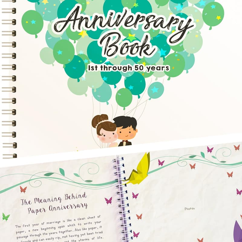 Wedding Anniversary Journal | Personalized Hardcover Book for Couples