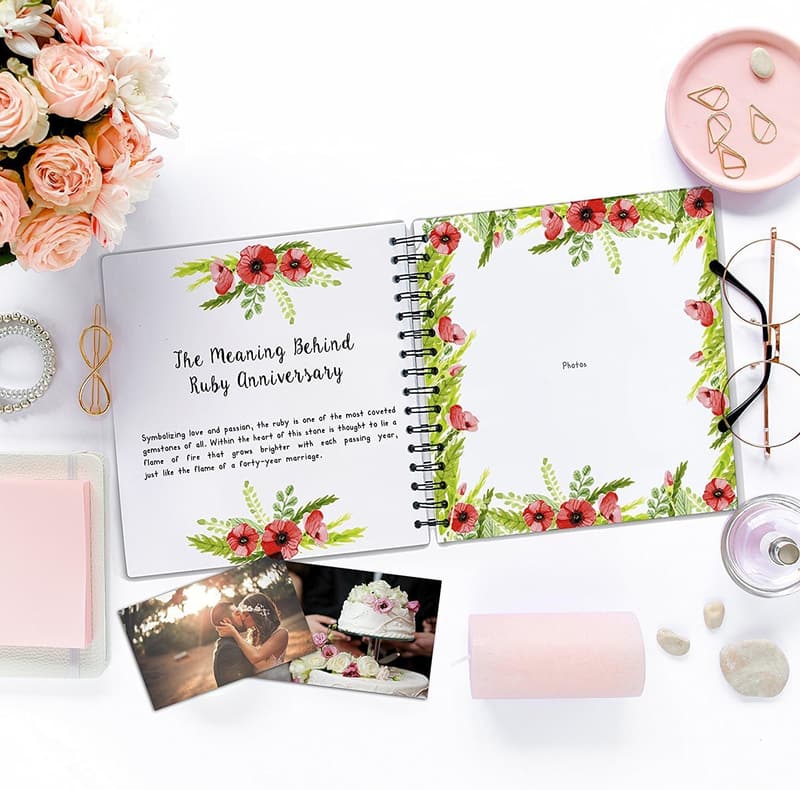 Wedding Anniversary Journal | Personalized Hardcover Book for Couples
