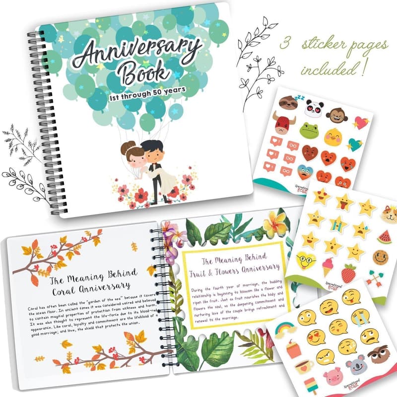 Wedding Anniversary Journal | Personalized Hardcover Book for Couples
