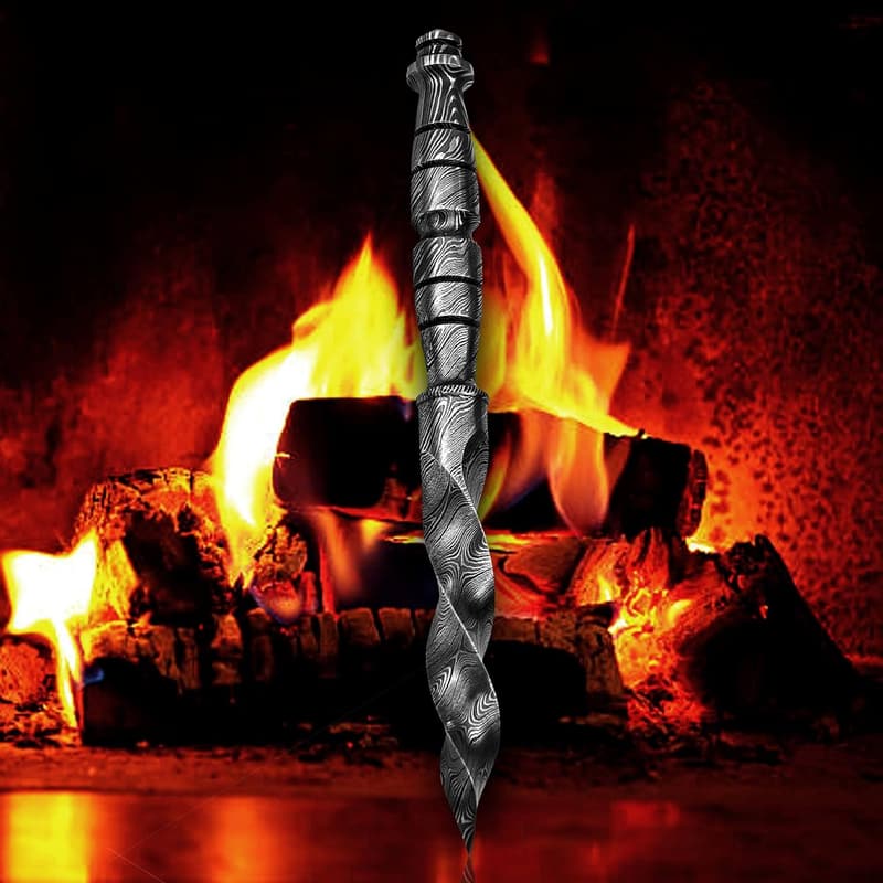 Damascus Steel Knife for Camping and Outdoor Activities