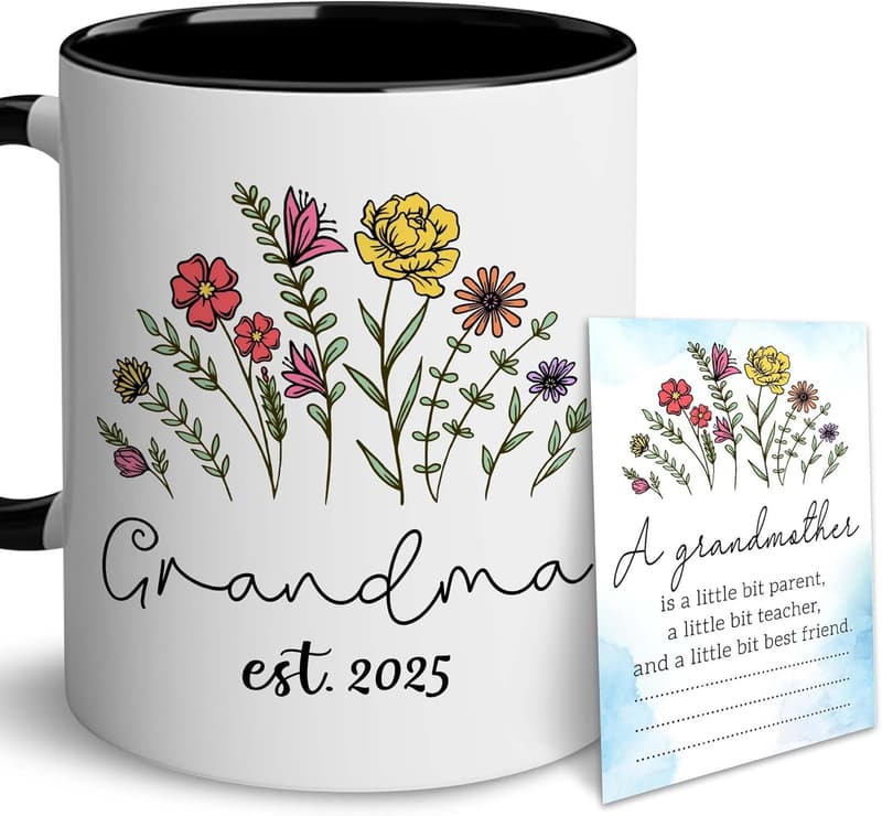 2025 First-Time Grandma Mug - Baby Announcement Gift