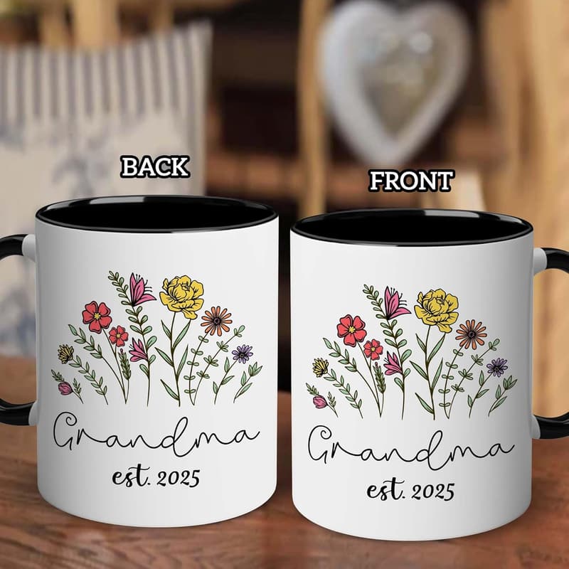 2025 First-Time Grandma Mug - Baby Announcement Gift