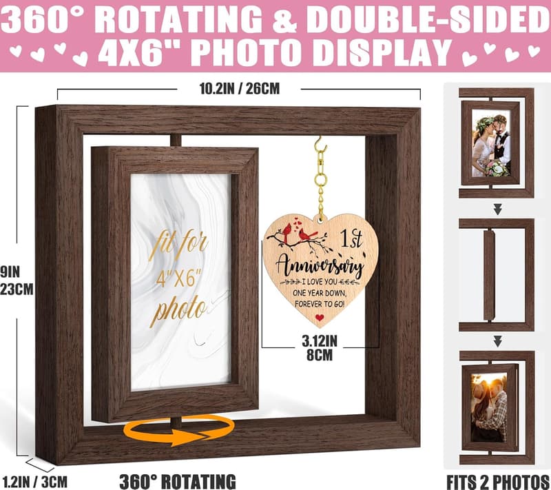 1st Anniversary Picture Frame Gift for Couples