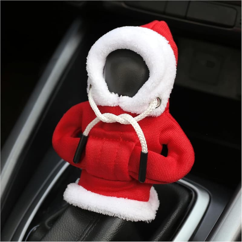 Christmas Hoodie Gear Shift Cover for Cars (Red)