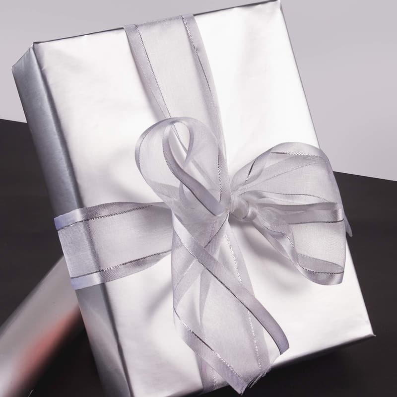 Wedding Silver Metallic Gift Wrap Paper Roll - 17