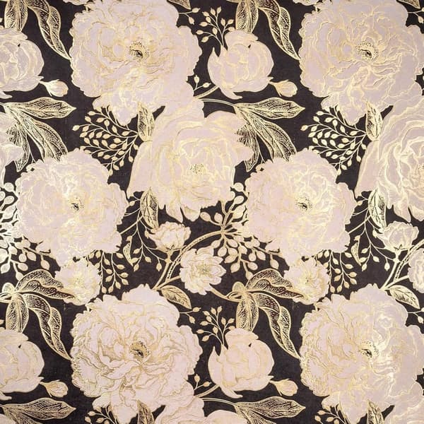 Black Floral Gift Wrapping Paper Roll for Women, 17