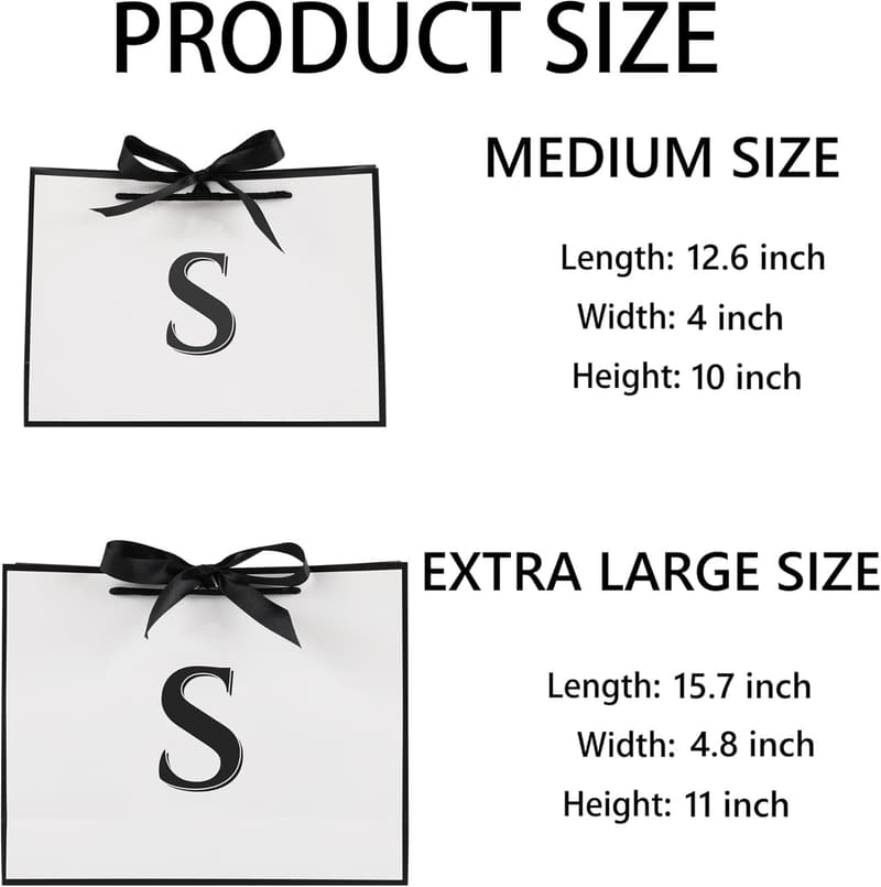 Personalized Large Gift Bag with Bow for Birthday & Anniversary