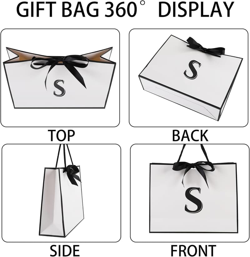 Personalized Large Gift Bag with Bow for Birthday & Anniversary