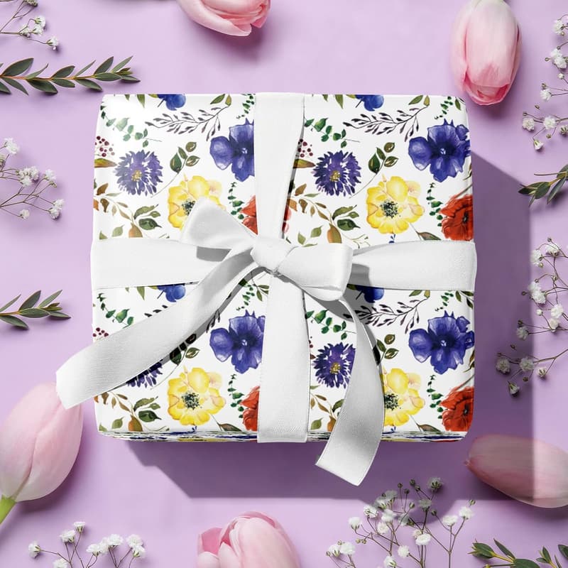 Floral Gift Wrap Roll for Weddings & Anniversaries, 17