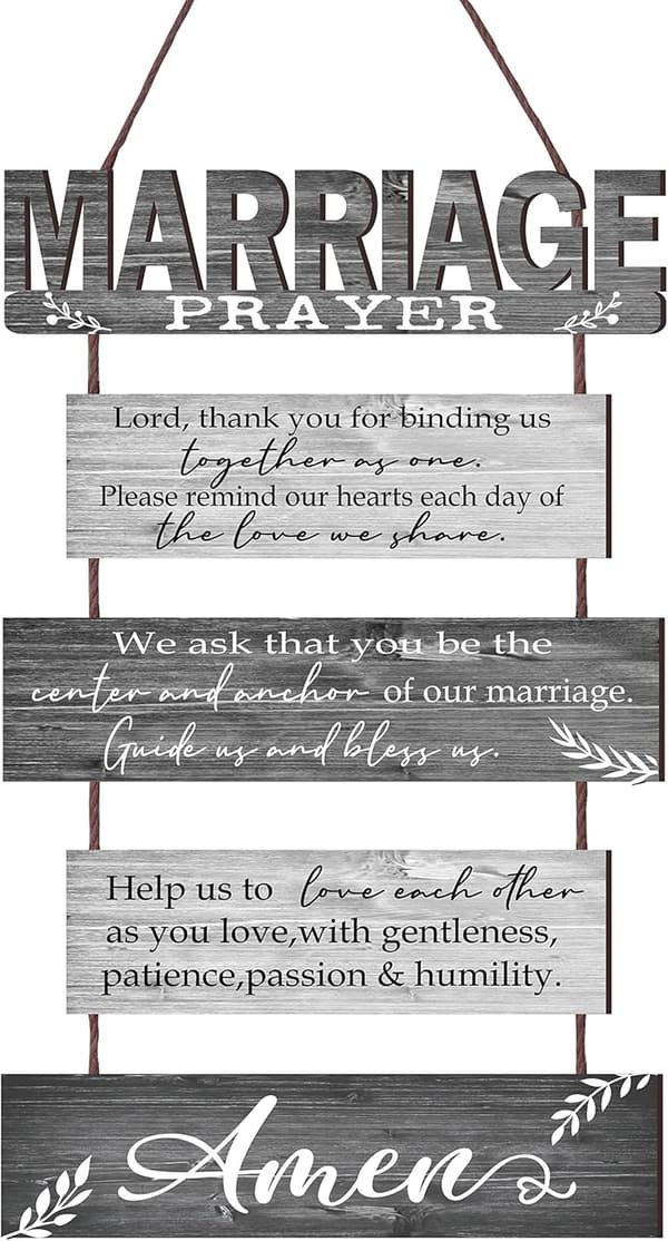 Bridal Shower Rustic Marriage Sign - 5-Piece Christian Home Decor
