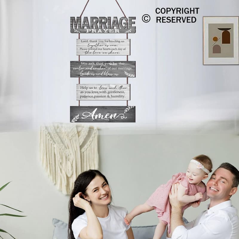 Bridal Shower Rustic Marriage Sign - 5-Piece Christian Home Decor