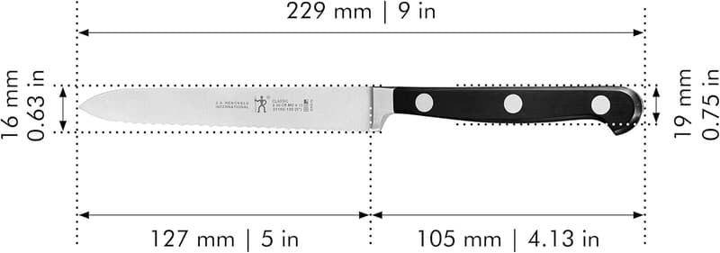 ZWILLING HENCKELS 5-inch Serrated Utility Knife - Black/Stainless Steel