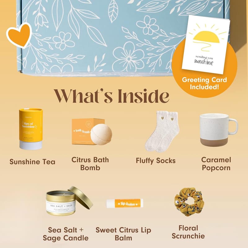 Graduation Self-Care Gift Set for Women with Herbal Tea & Candle
