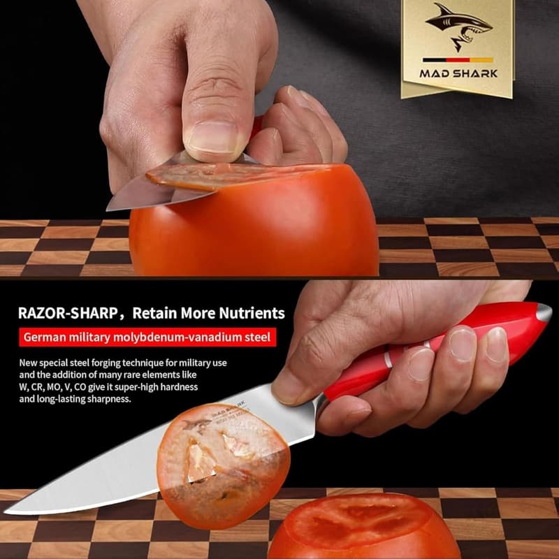 5-Inch German Stainless Steel Fruit Knife with Ergonomic Handle