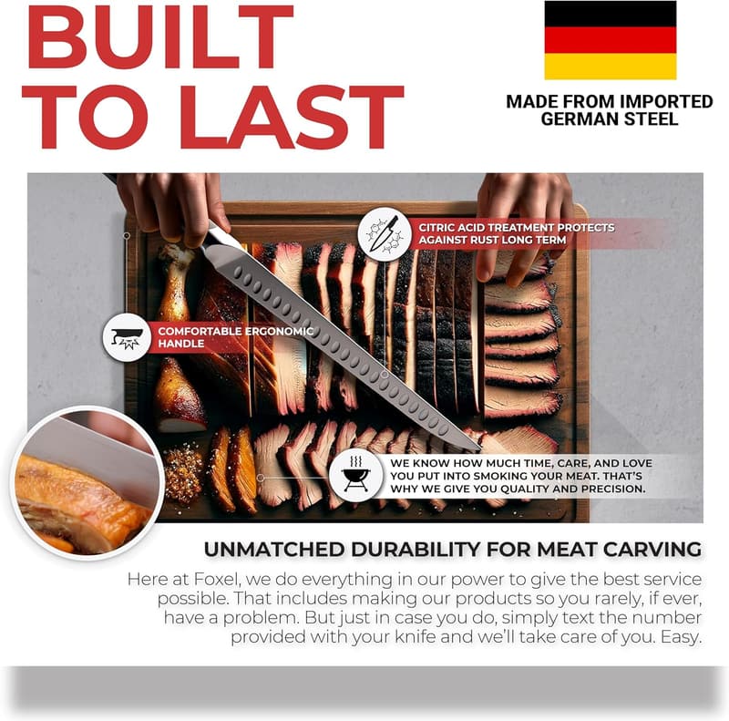 10 Inch Brisket Slicer Knife - German High Carbon Steel