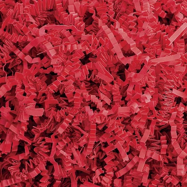 Red Crinkle Cut Paper Shred Filler - 2 LB for Gift Baskets