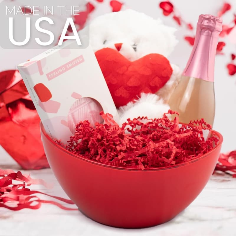 Red Crinkle Cut Paper Shred Filler - 2 LB for Gift Baskets