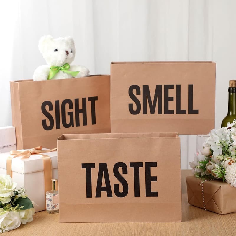 5 Senses Gift Bags with Ribbon Handle for Birthday or Anniversary