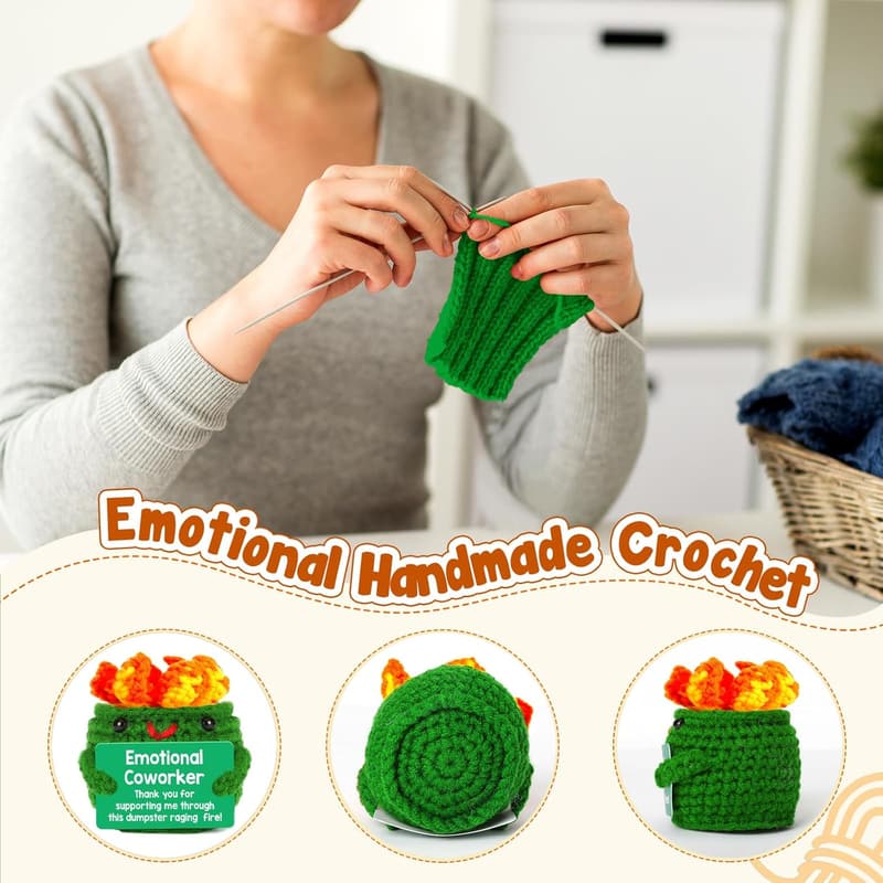 Cute Emotional Dumpster Crochet for Office Appreciation Gifts
