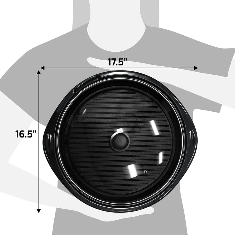 Smokeless Electric Grill for 6, Nonstick, Dishwasher Safe, Black