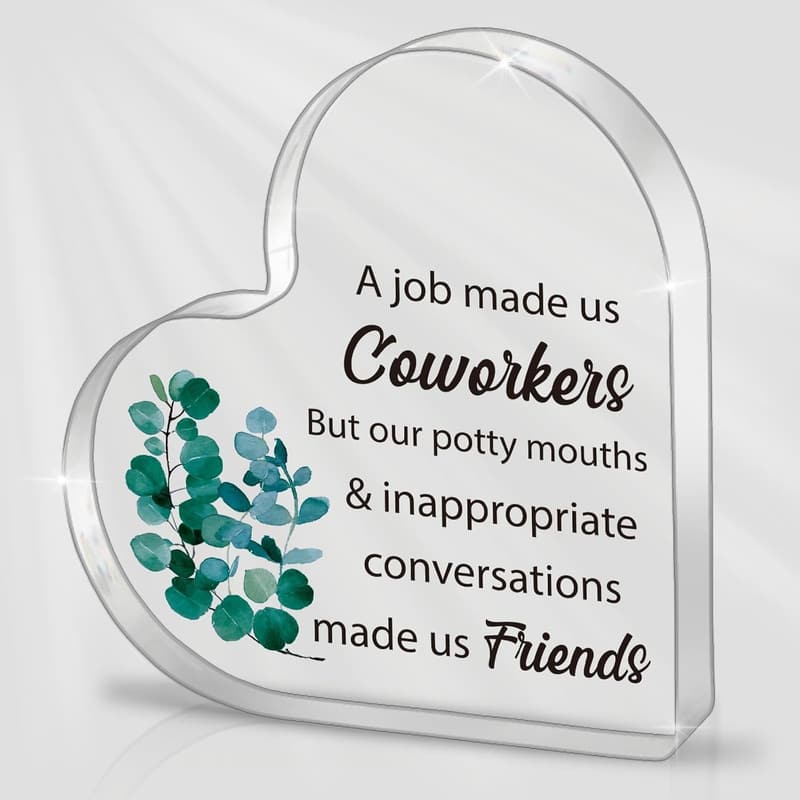 Farewell Gift: Heart Acrylic Ornament for Women Colleagues