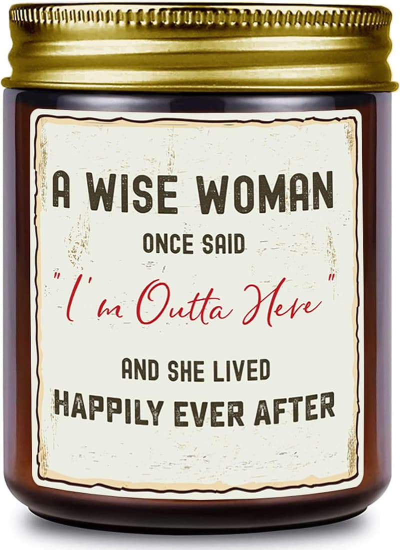 Happy Retirement Soy Wax Candle - 7oz Lavender Scented Gift for Women