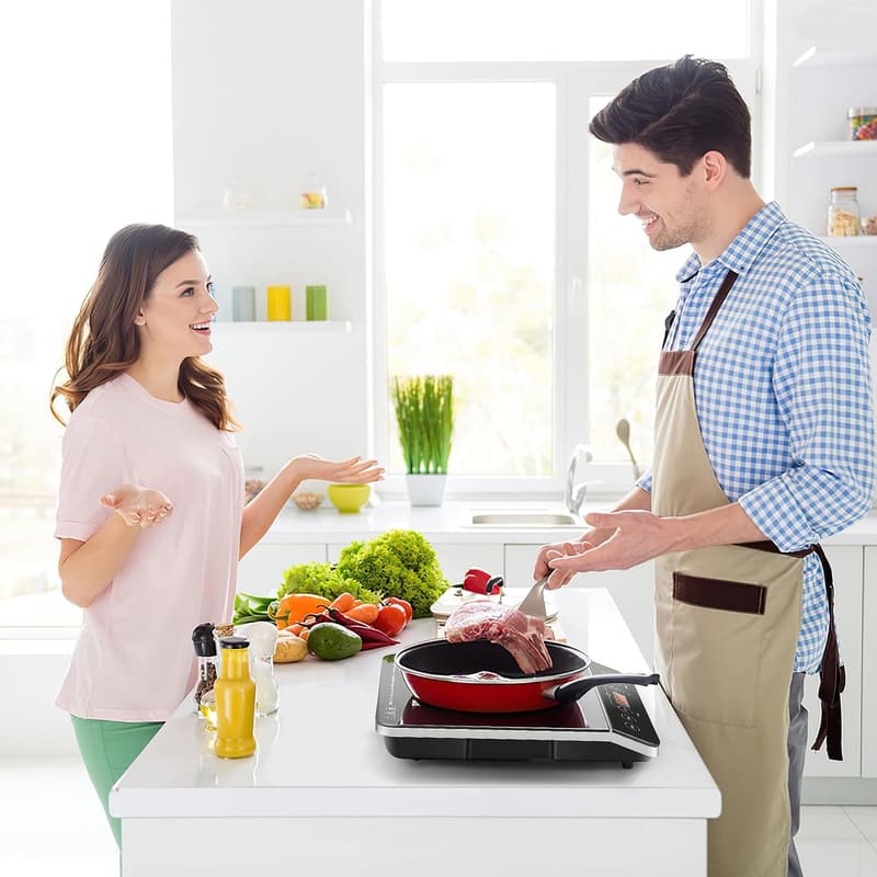 CUSIMAX 1800W Portable Induction Cooktop with Timer & Safety Lock