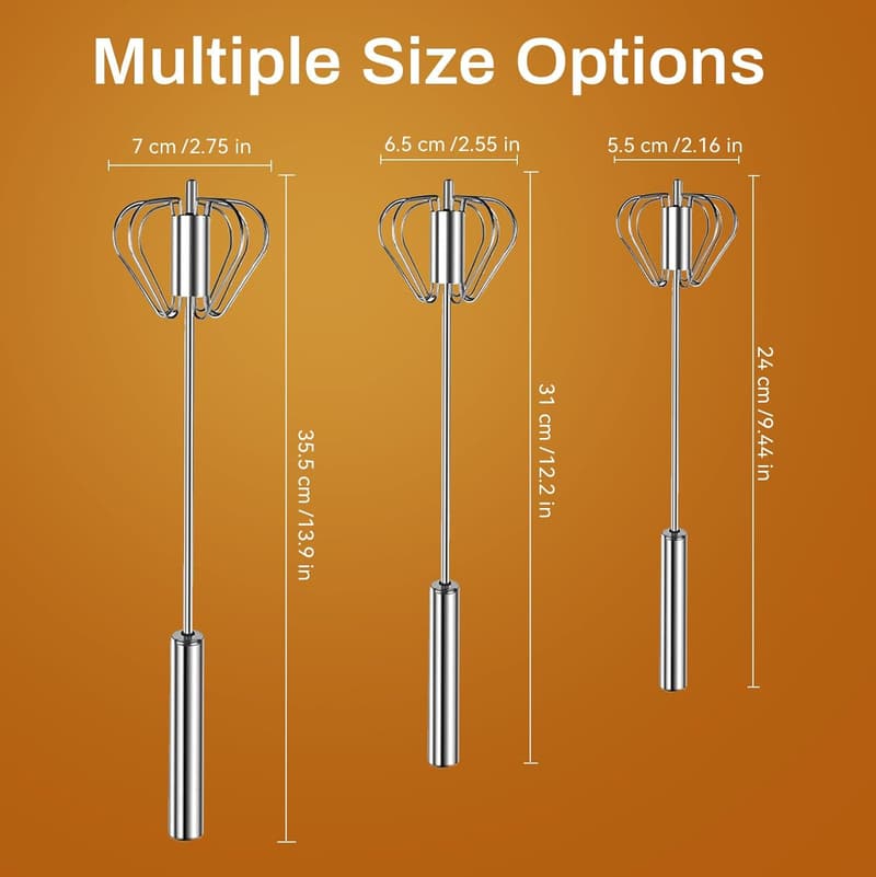 Stainless Steel Hand-Push Egg Whisk Blender for Cooking
