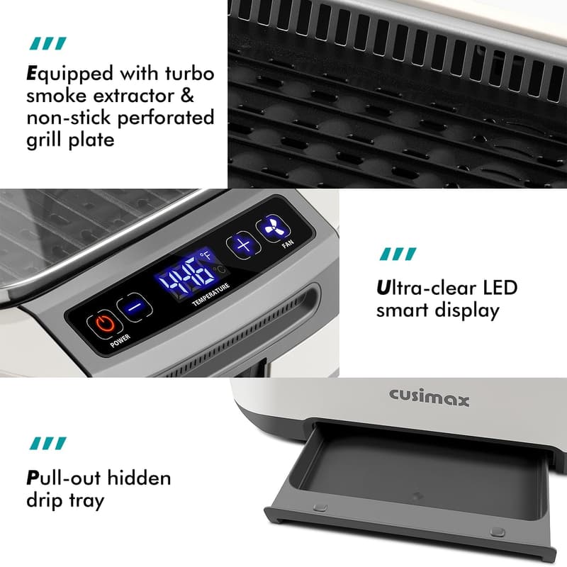 CUSIMAX 1500W Smokeless Indoor Grill with LED Display