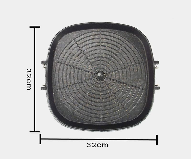Korean Style Non-Stick Grill Pan for Indoor/Outdoor BBQ