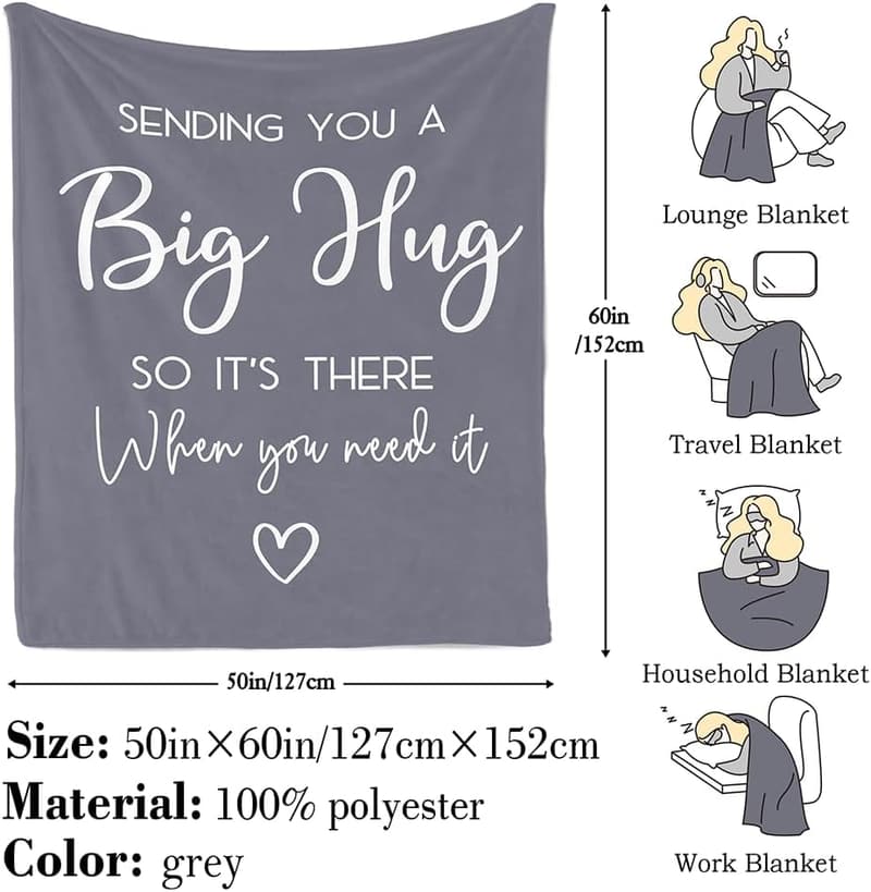 Get Well Healing Blanket - Inspirational Gift for Him/Her 60x50in